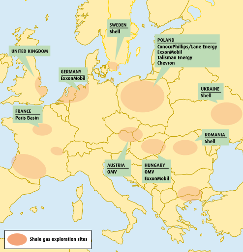 Schaliegas in Europa