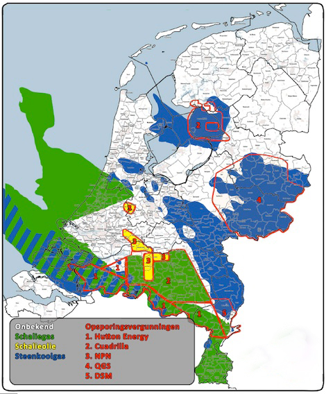 Gaskaart Nederland met gemeentegrenzen